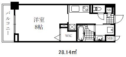 フェリーチェヴィータ(1K/2階)の間取り写真