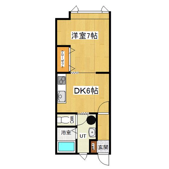 ソワールM(1DK/1階)の間取り写真