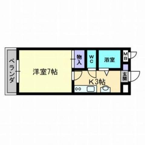 カサエスペランサ(1K/2階)の間取り写真