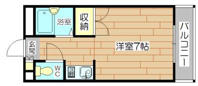 メゾンリヴェールII(ワンルーム/4階)の間取り写真