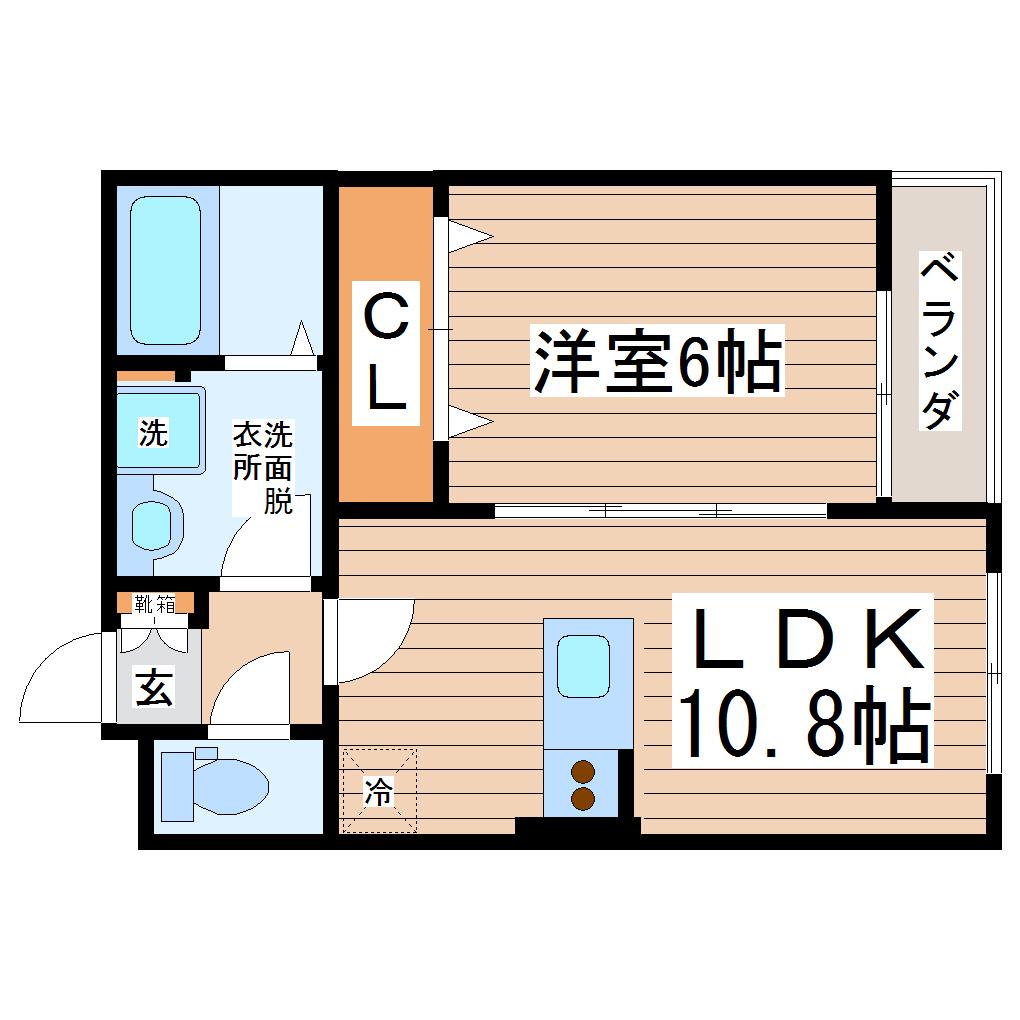 シルフソア(1LDK/1階)の間取り写真