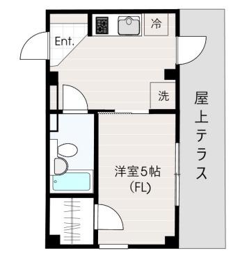 フォーラム子母口(1K/5階)の間取り写真