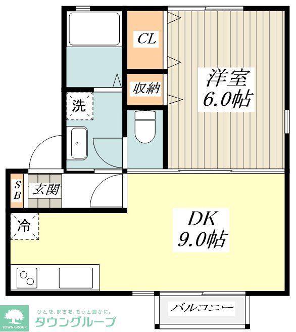 第1ガーデンハイム(1DK/2階)の間取り写真