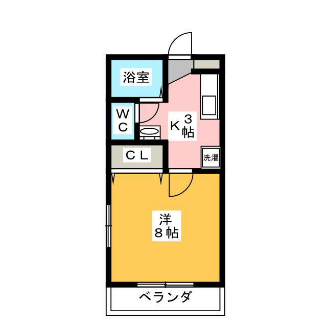メゾーネマルクII(1K/1階)の間取り写真