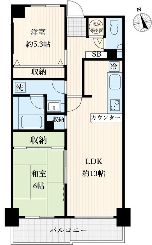 アミ浜田山(2LDK/3階)の間取り写真