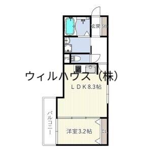 SMITH堺(1LDK/3階)の間取り写真
