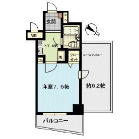 クリオ川崎東参番館(1K/10階)の間取り写真