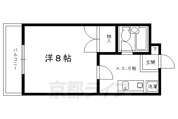 ヌーボ静市(1K/4階)の間取り写真
