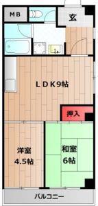 ムサシノハイツ(2DK/3階)の間取り写真