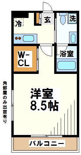 コンフォートヒルズ(1K/1階)の間取り写真