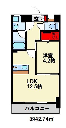 KMマンション熊手(1LDK/3階)の間取り写真