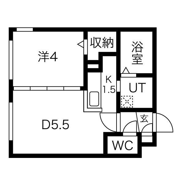 LIBE RISE(1LDK/2階)の間取り写真