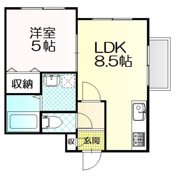 ORION22(1LDK/4階)の間取り写真