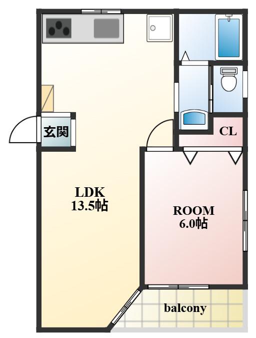 カネサカ第2関口マンション(1LDK/3階)の間取り写真
