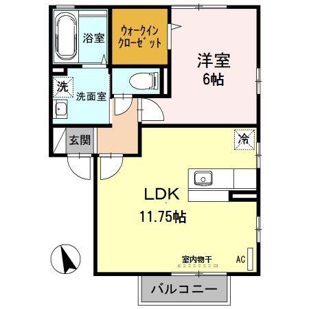 リ・ヴラン(1LDK/2階)の間取り写真