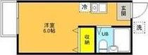 ミキハイツ(ワンルーム/2階)の間取り写真