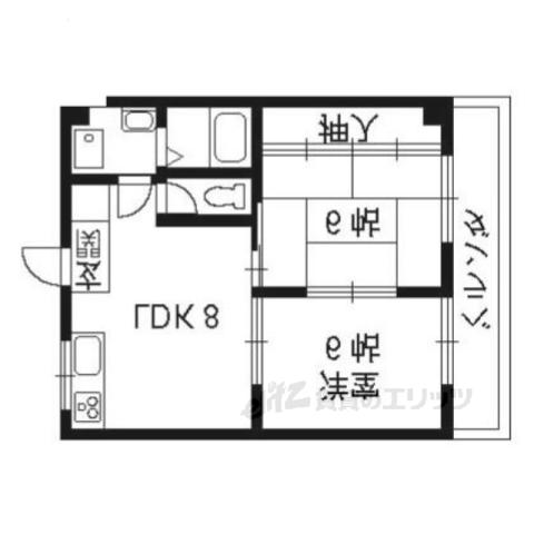 セノータ(2DK/4階)の間取り写真