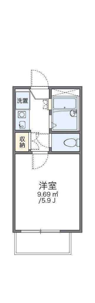 レオパレス伊勢崎第2(1K/2階)の間取り写真