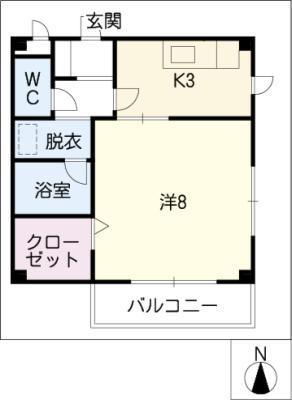 メゾン向日葵(1K/1階)の間取り写真