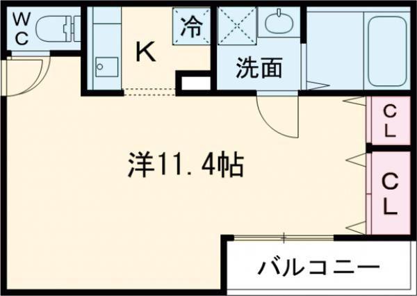 D.CREART 鴻池新田 WERK(ワンルーム/3階)の間取り写真