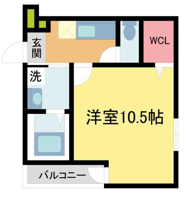 フジパレス西宮甲東園I番館(1K/3階)の間取り写真