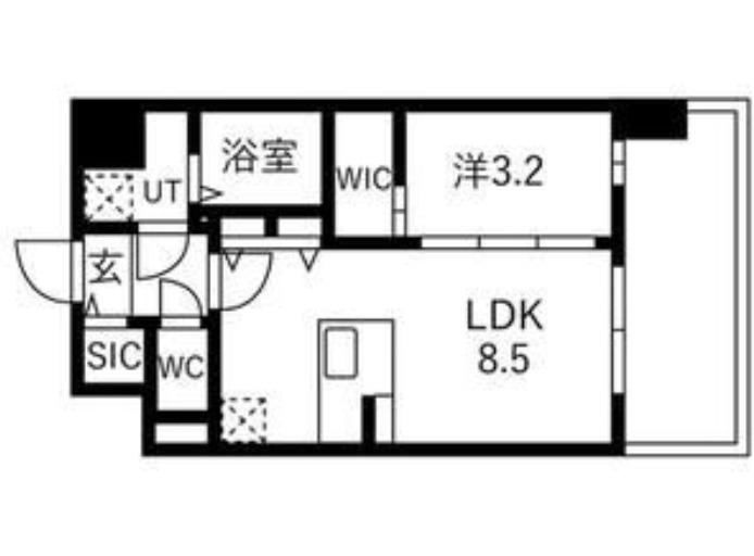 エスリードレジデンス ザ・グラン都島ノア(1LDK/8階)の間取り写真
