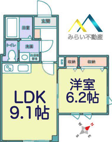ルポゼ天王町(1LDK/1階)の間取り写真