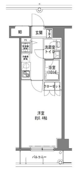TLRレジデンス大鳥居(1K/5階)の間取り写真