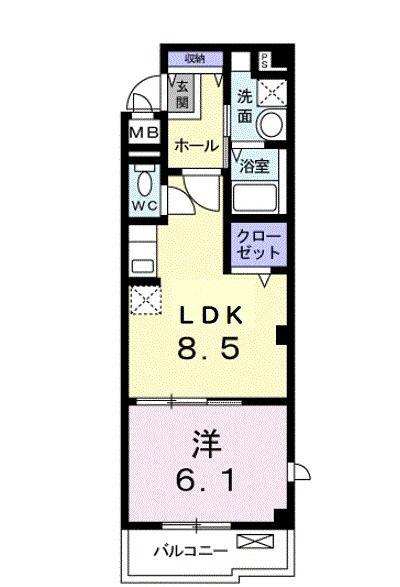 TAKUMI 24(1LDK/4階)の間取り写真