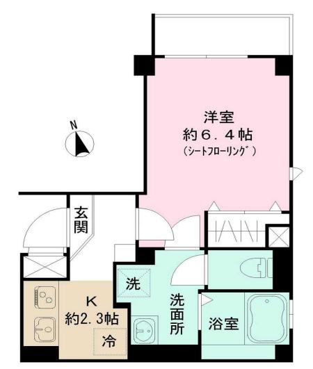 荒川区西日暮里六丁目計画(1K/4階)の間取り写真