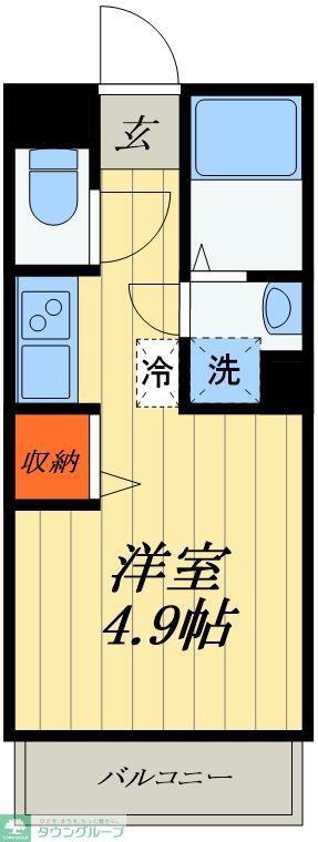 ミッドテラス草加(ワンルーム/2階)の間取り写真