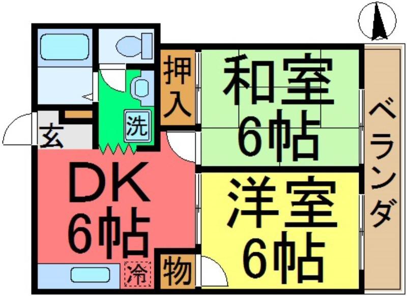 メリーハウス(2DK/3階)の間取り写真
