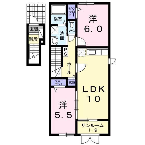 センチュリーII(2LDK/2階)の間取り写真