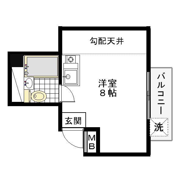 メリーライフ仙川(ワンルーム/3階)の間取り写真
