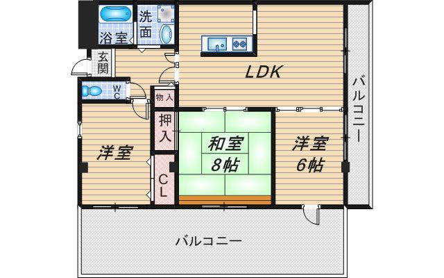 パラッツォ・デル・ソーレ(3LDK/5階)の間取り写真