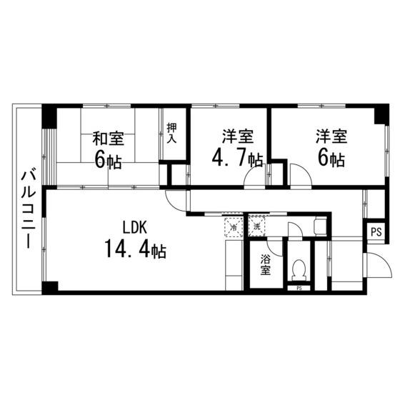 プリミエール高松(3LDK/3階)の間取り写真