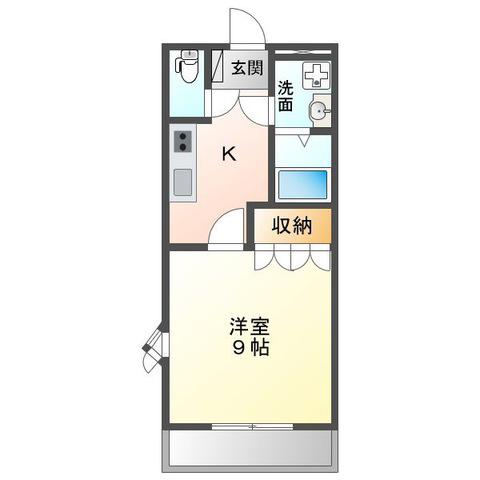 セントラル(1K/1階)の間取り写真