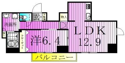 DIAMOND CREST KASHIWAダイヤモンドクレスト柏(1LDK/4階)の間取り写真
