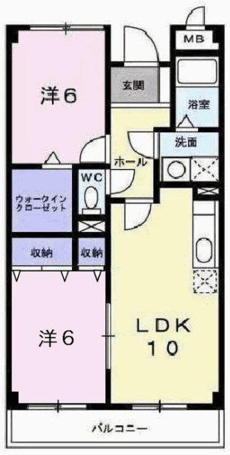 メゾンプレジール(2LDK/3階)の間取り写真