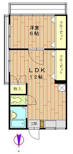 ハイツヤハタ(1LDK/3階)の間取り写真