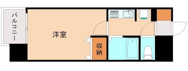 ライオンズマンション皇后崎公園(1K/3階)の間取り写真