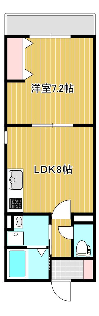 エストIJ CHIYODA(1LDK/2階)の間取り写真