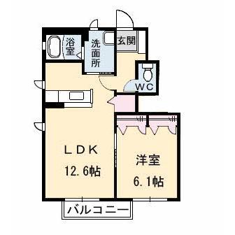 MERRY-Y・T(1LDK/1階)の間取り写真