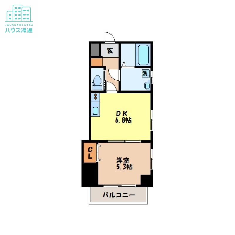 ライズBLD(1DK/6階)の間取り写真