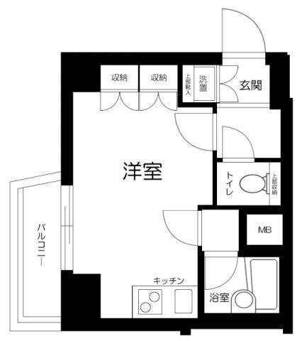 ルーブル渋谷初台弐番館(ワンルーム/1階)の間取り写真