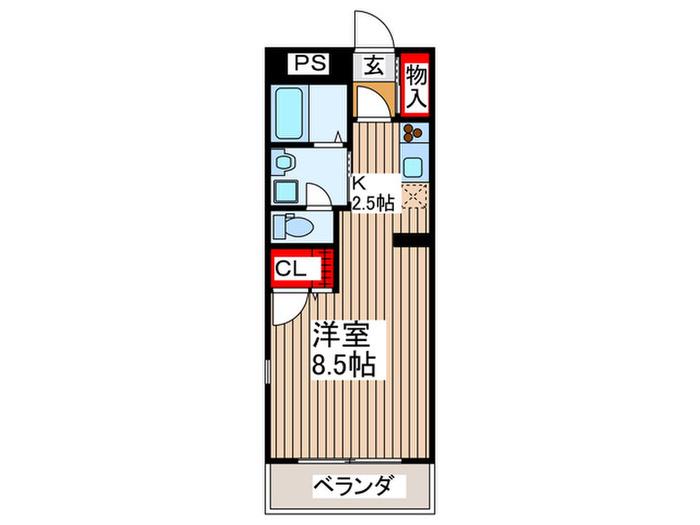 サンフラワー北原(1K/1階)の間取り写真
