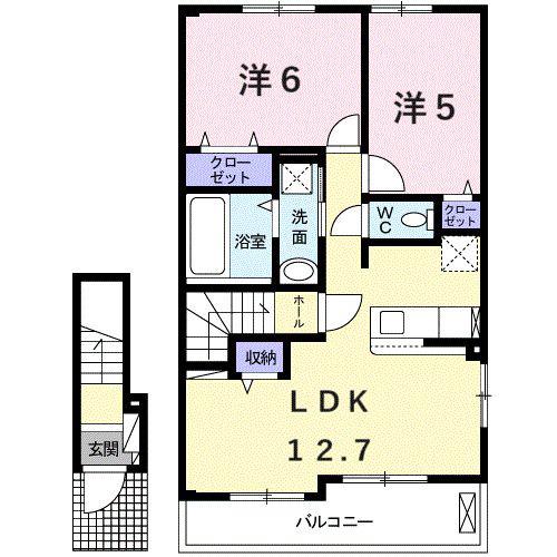 GRANDE MAISON II(2LDK/2階)の間取り写真