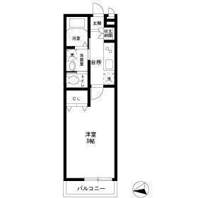 ボヌールB.K.H(1K/3階)の間取り写真