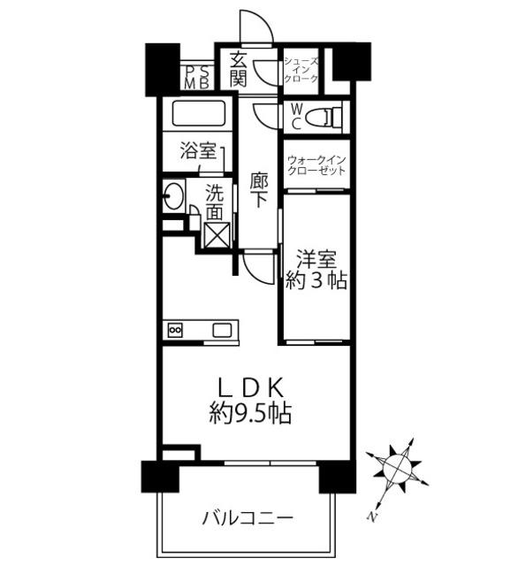 クリオラベルヴィ横濱サウス(1LDK/10階)の間取り写真
