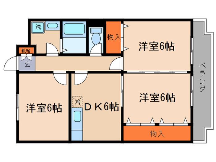 ラコニアGK(3DK/1階)の間取り写真